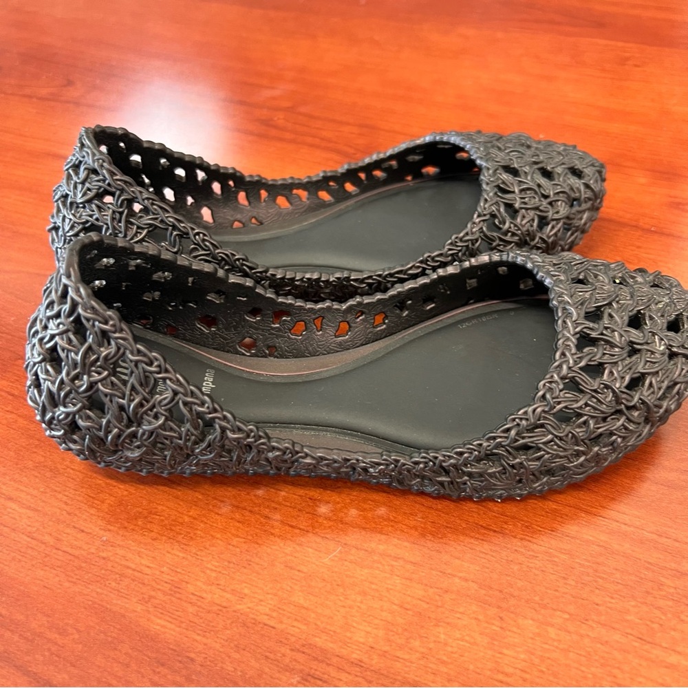 Mel by Melissa & Campana Girls Zig Zag black Copper Jelly Ballet Size 1 (U.S.) - Picture 10 of 15